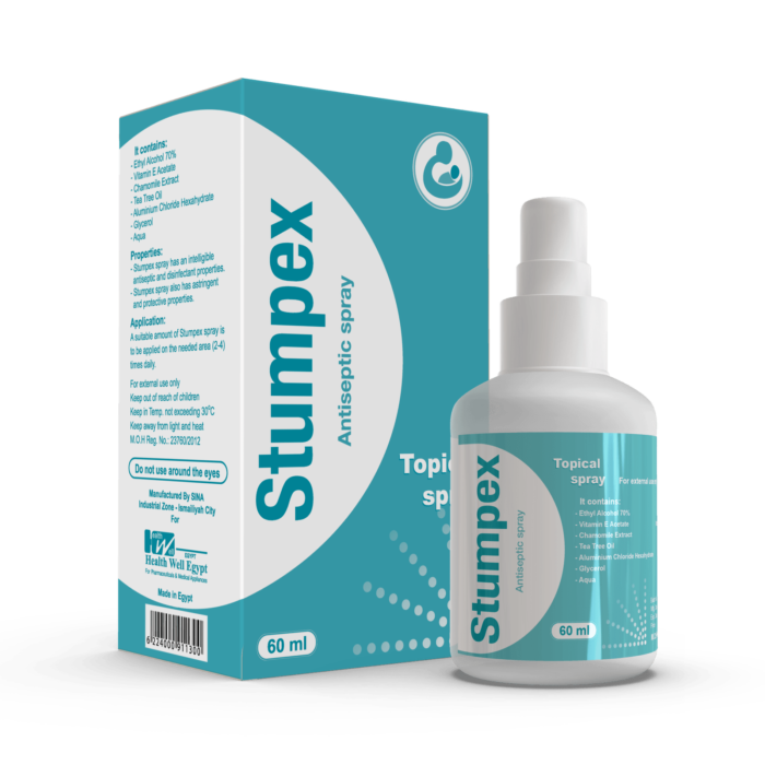 Stumpex Spray 70% Alcohol offers gentle yet powerful wound care and sterilization. It is ideal for cuts, neonatal stump care, and hand sanitization. It is enriched with Tea Tree Oil.